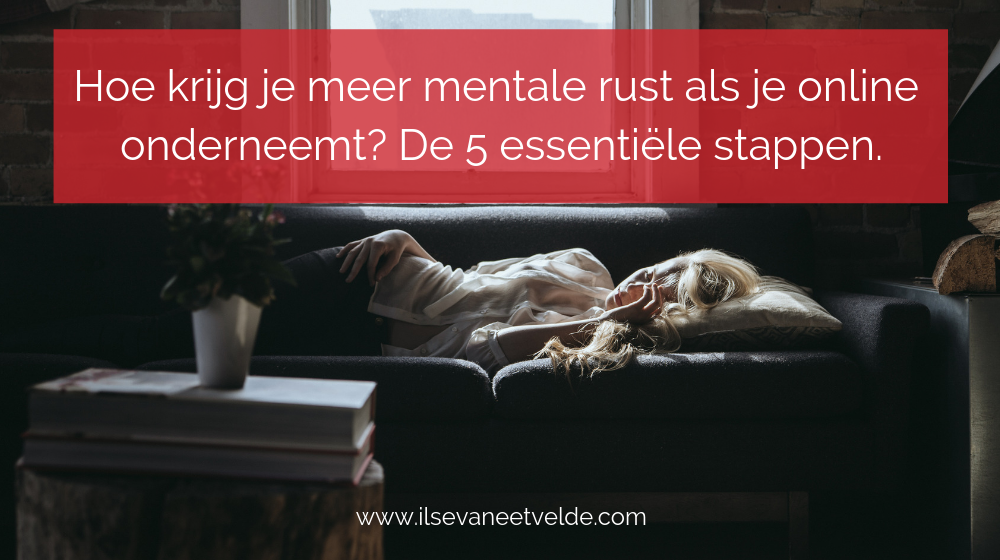Hoe krijg je meer mentale rust als je online onderneemt? De 5 essentiële stappen.  www.ilsevaneetvelde.com