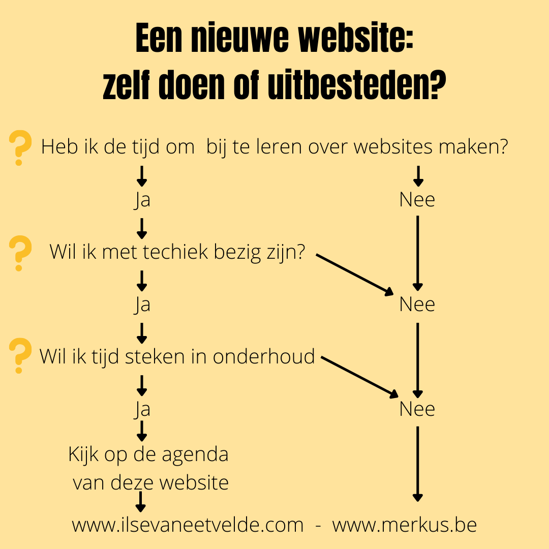 Een nieuwe website zelf doen of uitbesteden beslissingsboom decision tree www.ilsevaneetvelde.com www.merkus.be